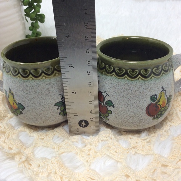 VINTAGE 70’s Glazed Pottery Mug Set - Picture 11 of 12